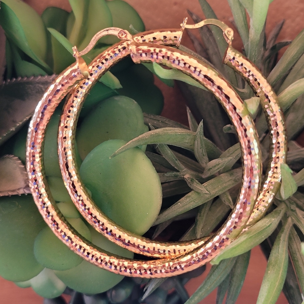 Gold plated hoop earrings